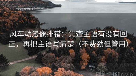 风车动漫像排错：先查主语有没有回正，再把主语写清楚（不费劲但管用）