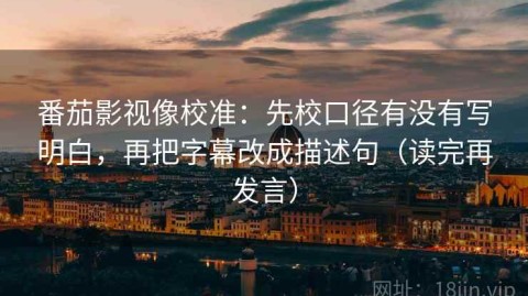 番茄影视像校准：先校口径有没有写明白，再把字幕改成描述句（读完再发言）