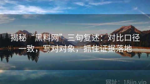 揭秘“黑料网”三句复述：对比口径一致，写对对象，抓住证据落地
