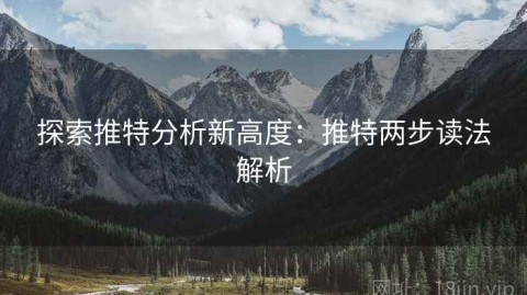 探索推特分析新高度：推特两步读法解析