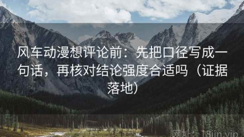 风车动漫想评论前：先把口径写成一句话，再核对结论强度合适吗（证据落地）