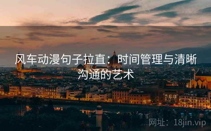风车动漫句子拉直：时间管理与清晰沟通的艺术