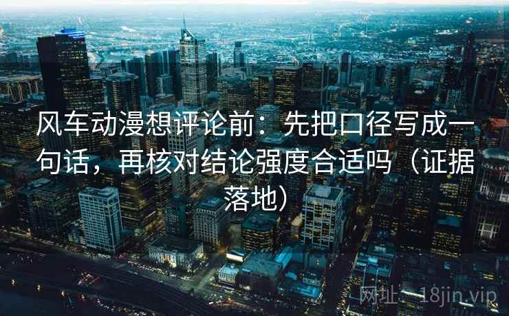 风车动漫想评论前：先把口径写成一句话，再核对结论强度合适吗（证据落地）