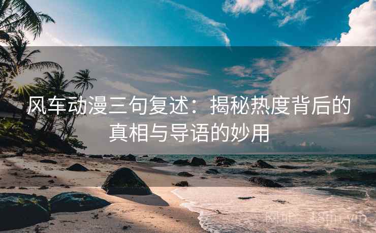 风车动漫三句复述：揭秘热度背后的真相与导语的妙用