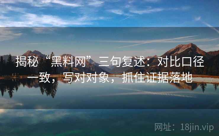 揭秘“黑料网”三句复述:对比口径一致,写对对象,抓住证据落地 揭秘“黑料网”三句复述:对比口径一致,写对对象,抓住证据落地