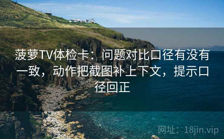 菠萝TV体检卡：问题对比口径有没有一致，动作把截图补上下文，提示口径回正