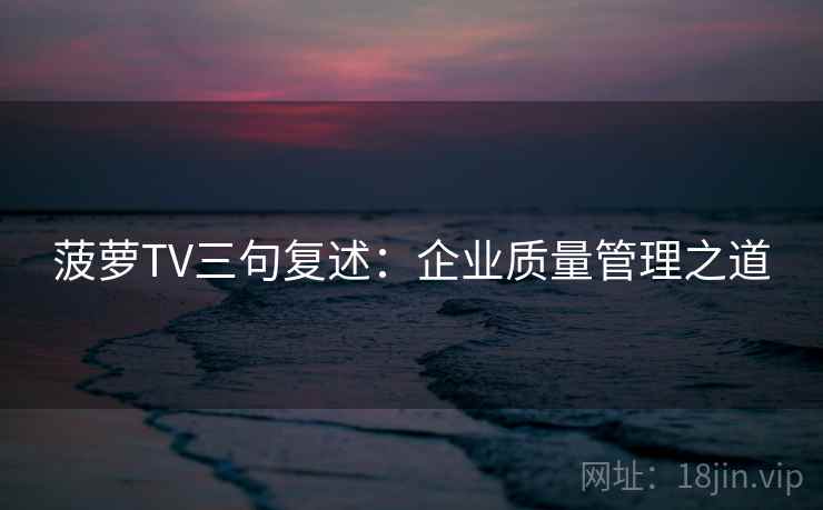 菠萝TV三句复述：企业质量管理之道