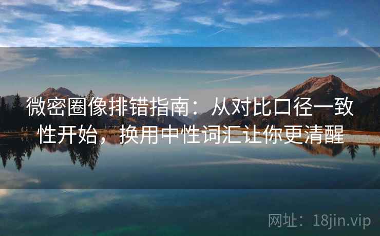 微密圈像排错指南：从对比口径一致性开始，换用中性词汇让你更清醒