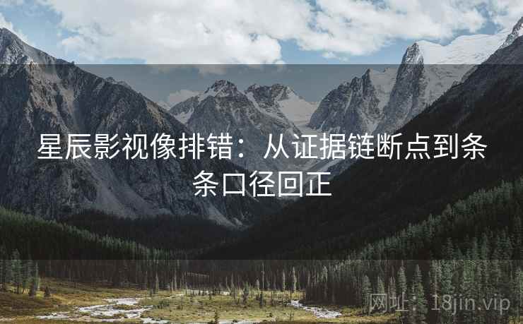 星辰影视像排错：从证据链断点到条条口径回正